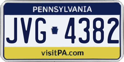 PA license plate JVG4382