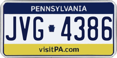 PA license plate JVG4386