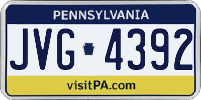 PA license plate JVG4392