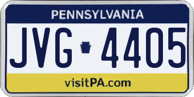 PA license plate JVG4405