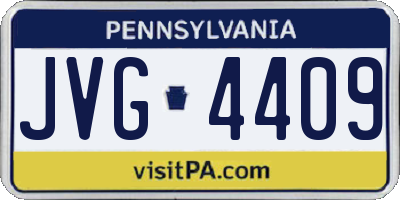 PA license plate JVG4409