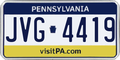PA license plate JVG4419