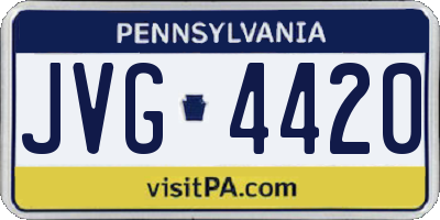 PA license plate JVG4420