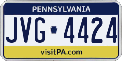 PA license plate JVG4424