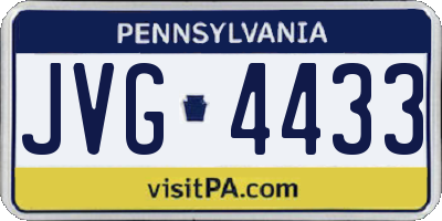 PA license plate JVG4433