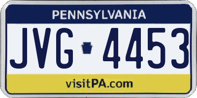 PA license plate JVG4453