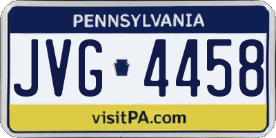 PA license plate JVG4458