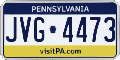PA license plate JVG4473