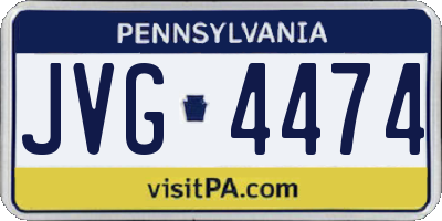 PA license plate JVG4474