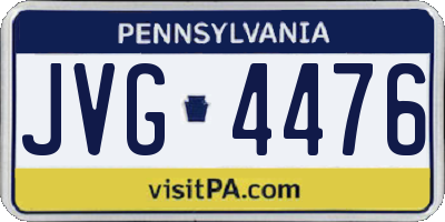 PA license plate JVG4476