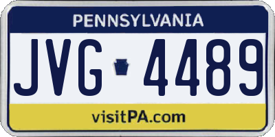 PA license plate JVG4489