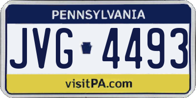 PA license plate JVG4493