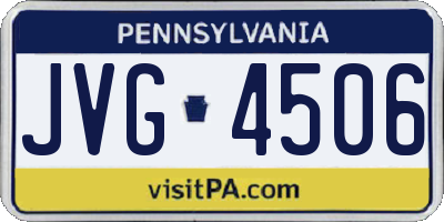 PA license plate JVG4506