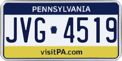 PA license plate JVG4519