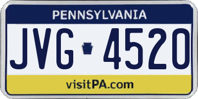 PA license plate JVG4520