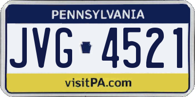 PA license plate JVG4521