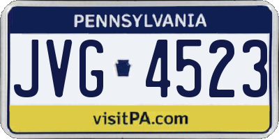 PA license plate JVG4523