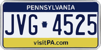 PA license plate JVG4525