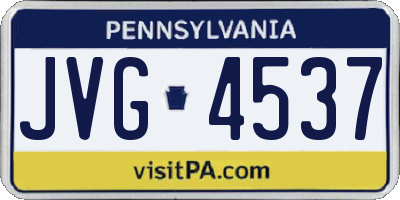 PA license plate JVG4537