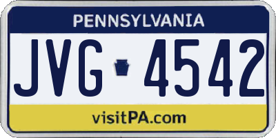 PA license plate JVG4542