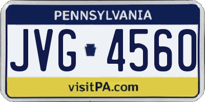 PA license plate JVG4560