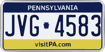 PA license plate JVG4583