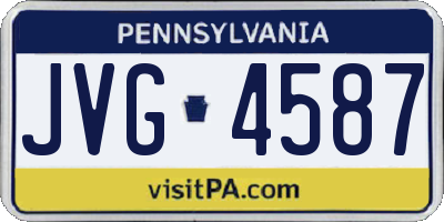 PA license plate JVG4587