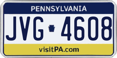 PA license plate JVG4608