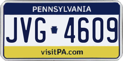 PA license plate JVG4609