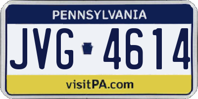 PA license plate JVG4614
