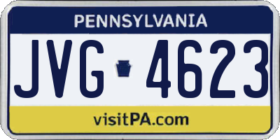 PA license plate JVG4623