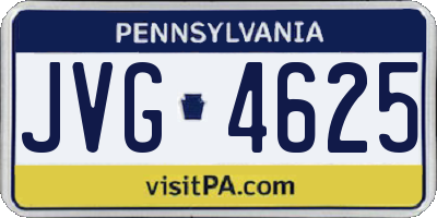 PA license plate JVG4625