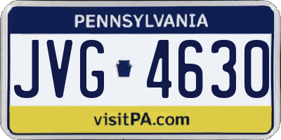 PA license plate JVG4630