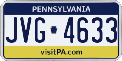 PA license plate JVG4633
