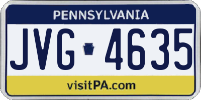 PA license plate JVG4635