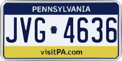PA license plate JVG4636