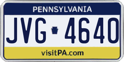 PA license plate JVG4640