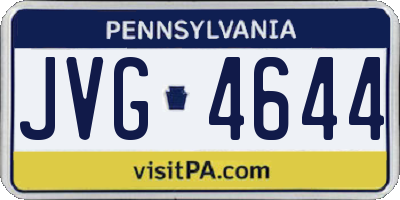 PA license plate JVG4644