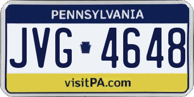 PA license plate JVG4648