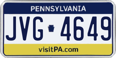 PA license plate JVG4649