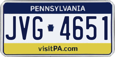 PA license plate JVG4651