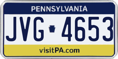 PA license plate JVG4653