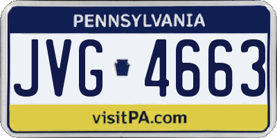 PA license plate JVG4663