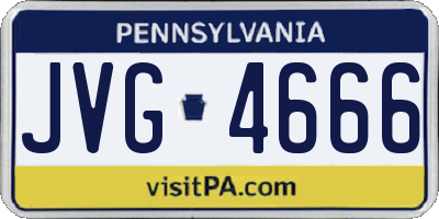 PA license plate JVG4666