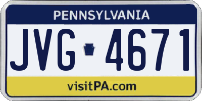 PA license plate JVG4671