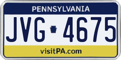 PA license plate JVG4675