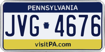 PA license plate JVG4676