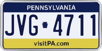 PA license plate JVG4711