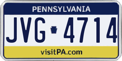 PA license plate JVG4714