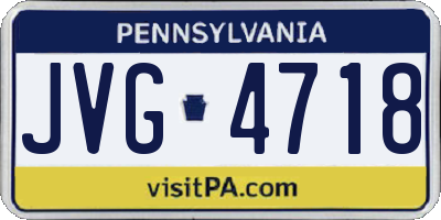 PA license plate JVG4718